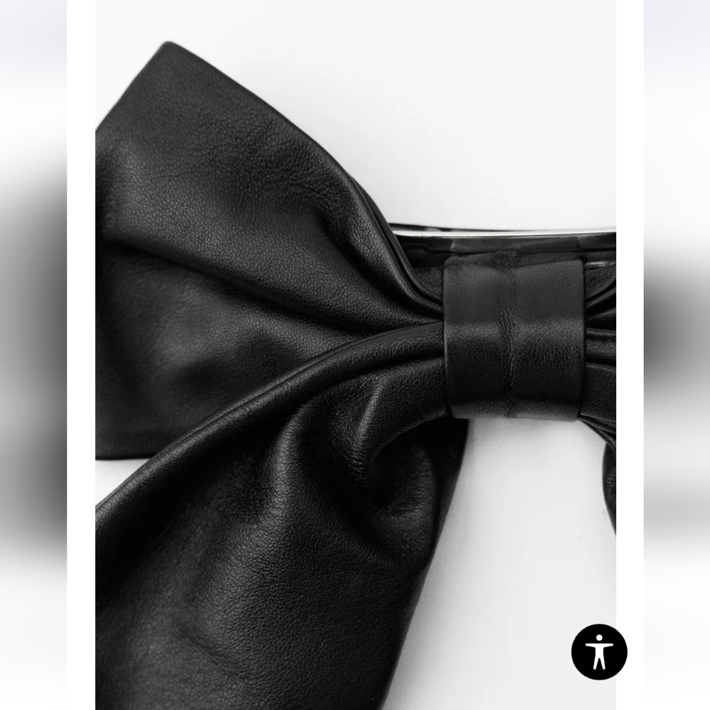 LEATHER BOW SHEEPSKIN CLIP - Picture 6 of 6